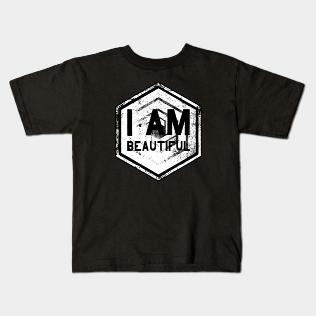 I AM Beautiful - Affirmation - White Kids T-Shirt by hector2ortega